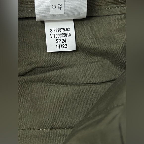 Banana Republic Womens 8 Cruz Pleated Wide Leg Chino Pants Olive Green Belted - Picture 16 of 16